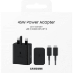محول طاقة سامسونج بقوة 45 واط مع تقنية الشحن السريع PD وكابل ‎USB-C إلى ‎USB-C