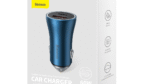 Baseus Golden Contactor Max Dual Fast Car Charger U+C 60W Blue - Image 2