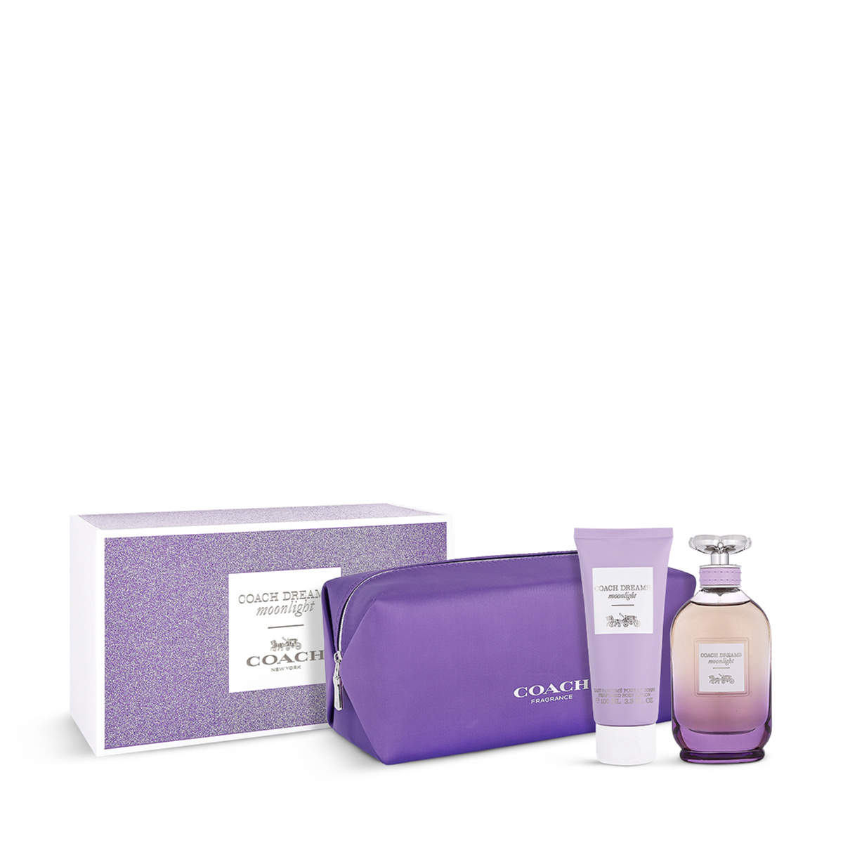 كوتش دريمز مونلايت (للنساء) مجموعة عطر أو دو بارفان 90 مل + لوشن للجسم 100 مل + حقيبة.
